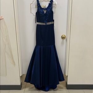 Chic Midnight Blue High-Low Dress